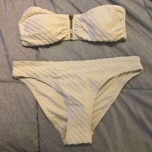 H&M ribbed white bikini